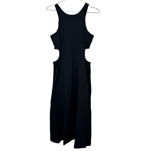 NEW FRAME Cut Out Knit Midi Dress Black Small - Picture 3 of 9